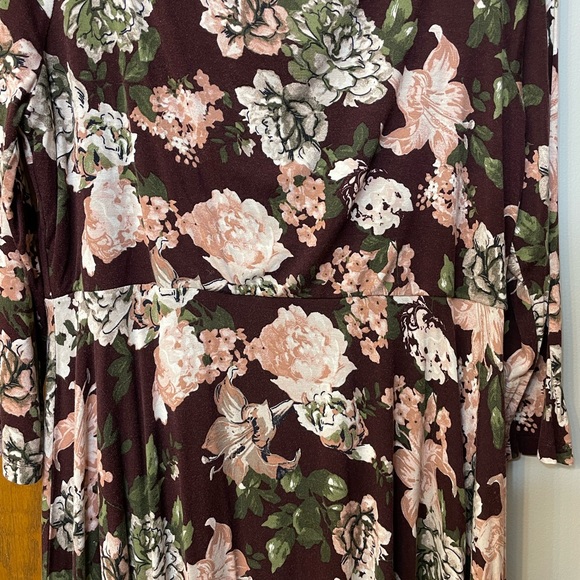 LOFT OUTLET UEC Womens size XL red floral 3/4 length sleeve white green burgundy - Picture 5 of 15